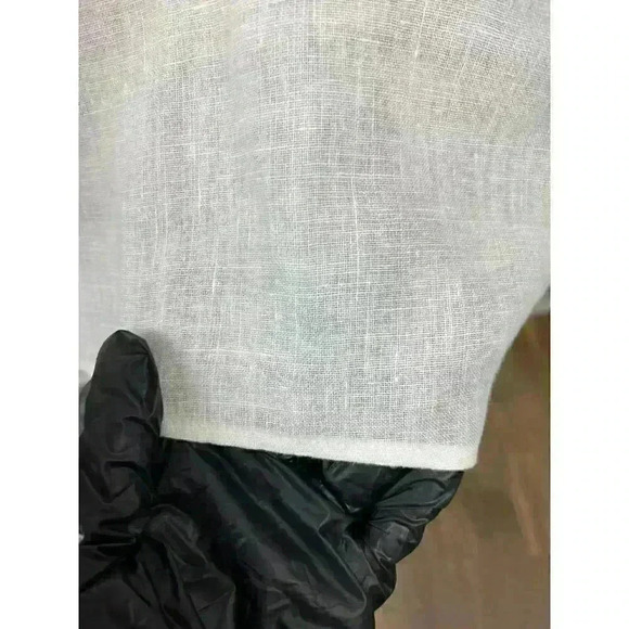 Match Point Linen Tunic Blouse Women's 2XL Minimalist Lagenlook White Buttons - Picture 6 of 14